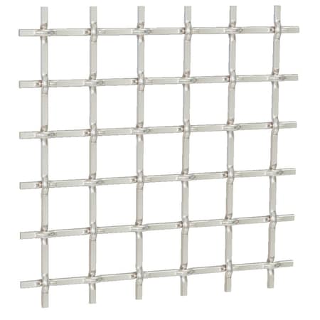 .5in Round Single Square Decorative Grille - Satin Nickel, 24in W X 36in L Sheet